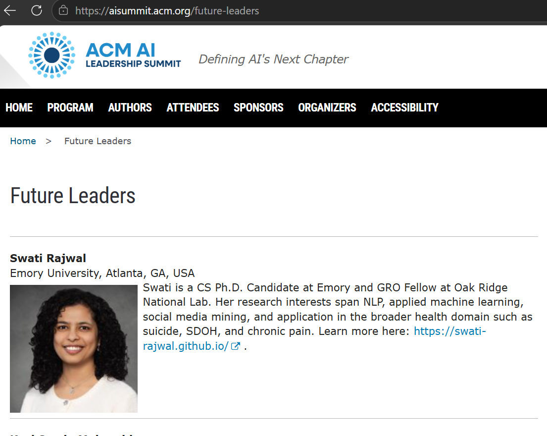 ACM AI Summit Doctoral Consortium, Aug 2026